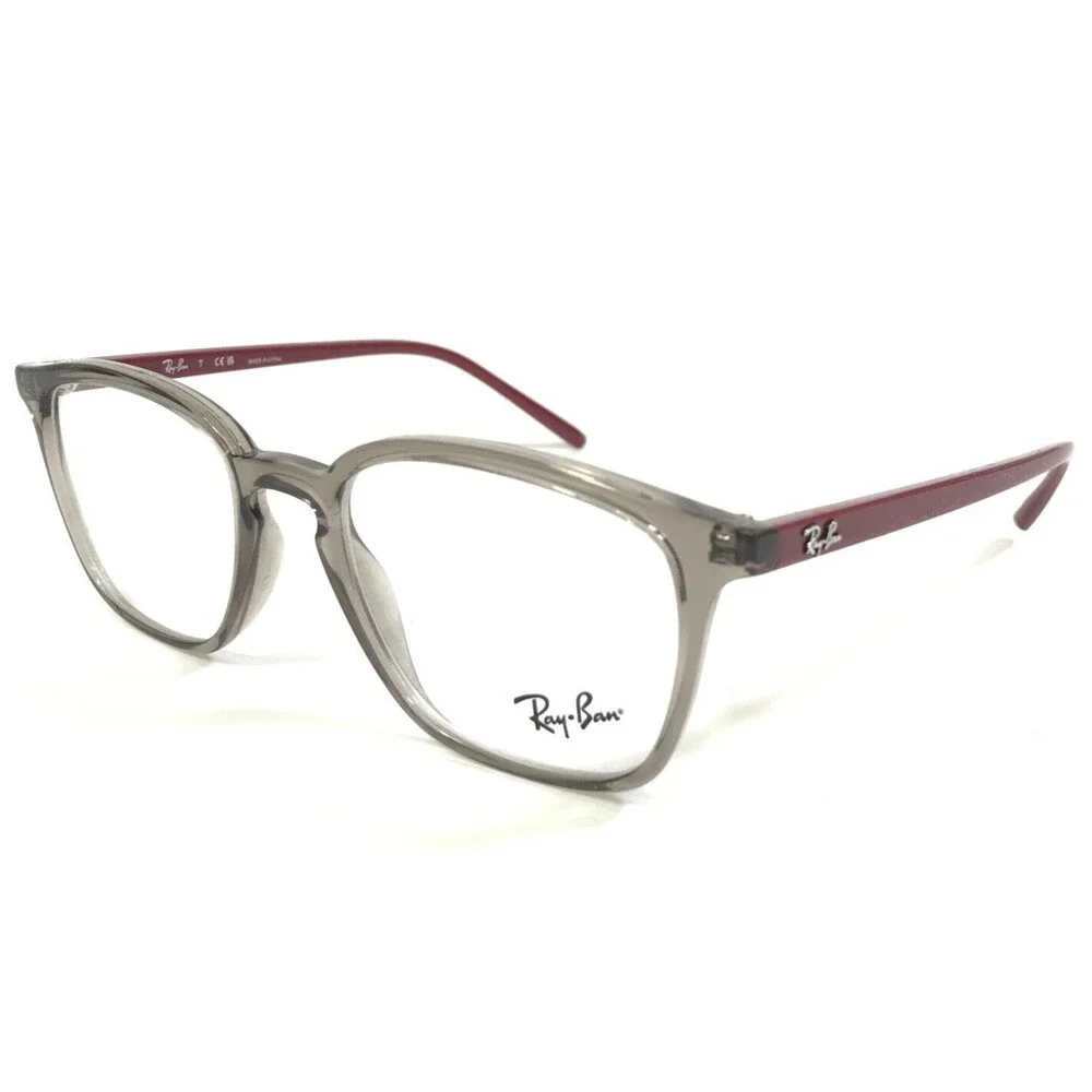 Ray-Ban Eyeglasses Frames RB7185 8083 Clear Gray Red Square Full Rim 50-18-145